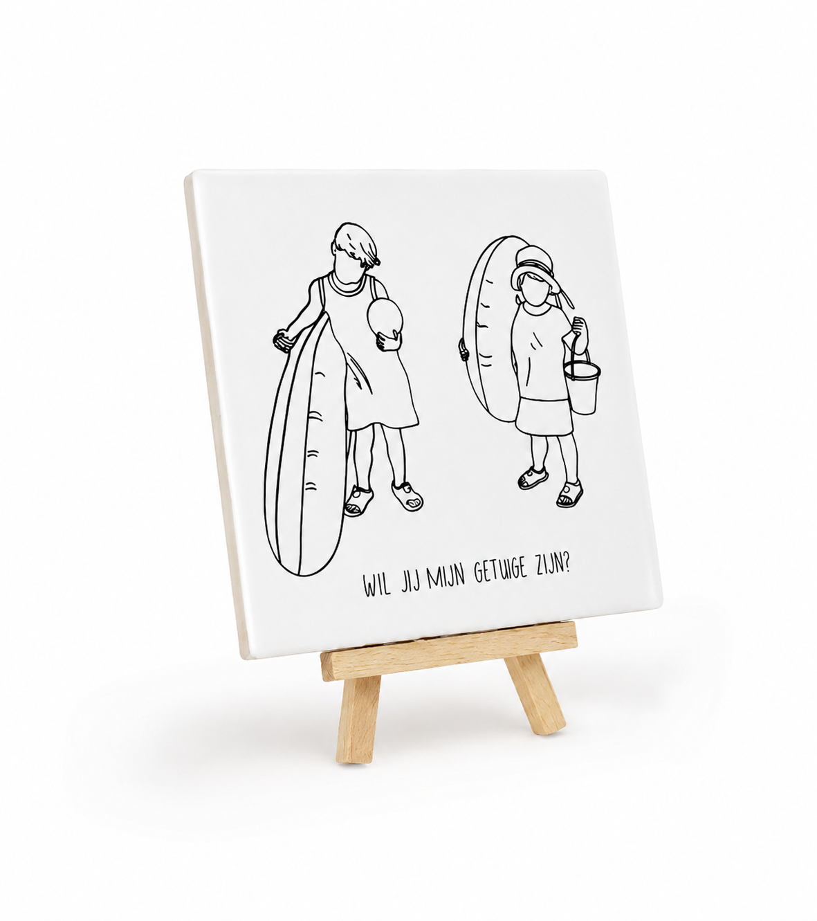 Tegel met lijntekening