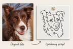 Gepersonaliseerde tegel met lijntekening van jouw huisdier 🐾