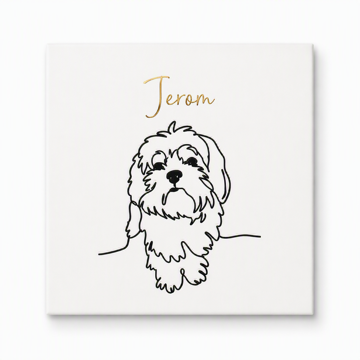 Gepersonaliseerde tegel met lijntekening van jouw huisdier 🐾